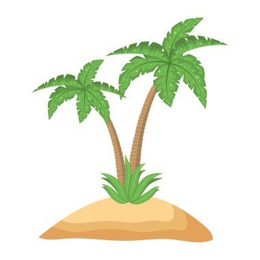 Palmiye ağacı çizimi beyaz arkaplanda izole edildi