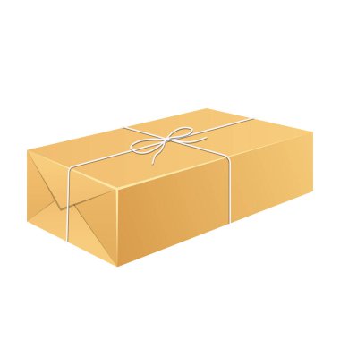 Beyaz arkaplanda izole edilmiş paket kutusu vektör tasarımı çizimi