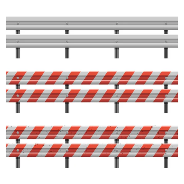Metallic Road Barrier Fence Vector Design Illustration Isolated White Background — Stock Vector