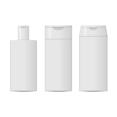 Beyaz arkaplanda izole edilmiş şampuan şişesi vektör tasarımı