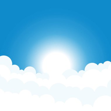 Gökyüzü ve bulutlar arkaplan vektör tasarımı çizimi