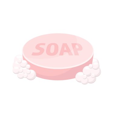 Beyaz arkaplanda izole edilmiş vektör tasarımı çizimi için katı sabun