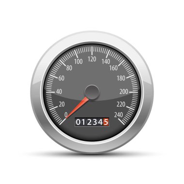 Beyaz arkaplanda izole edilmiş hız göstergesi vektör tasarımı çizimi