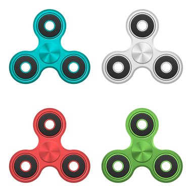 Fidget spin oyuncağı vektör tasarımı çizimi beyaz arkaplanda izole edildi
