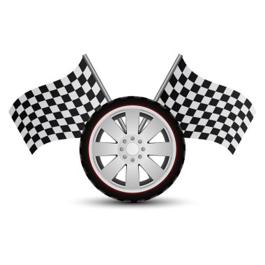 Beyaz arkaplanda izole edilmiş bayrak vektör tasarımı çizimi