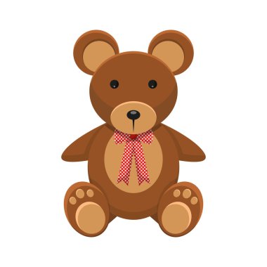 Oyuncak ayı vektör çizimi beyaz arkaplanda izole edildi