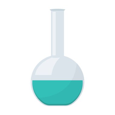 Beyaz arkaplanda izole edilmiş kimyasal matara vektör tasarımı çizimi