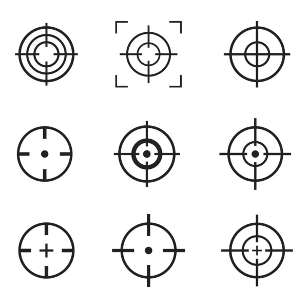 Crosshair simgesi vektör tasarımı çizimi beyaz arkaplanda izole edildi