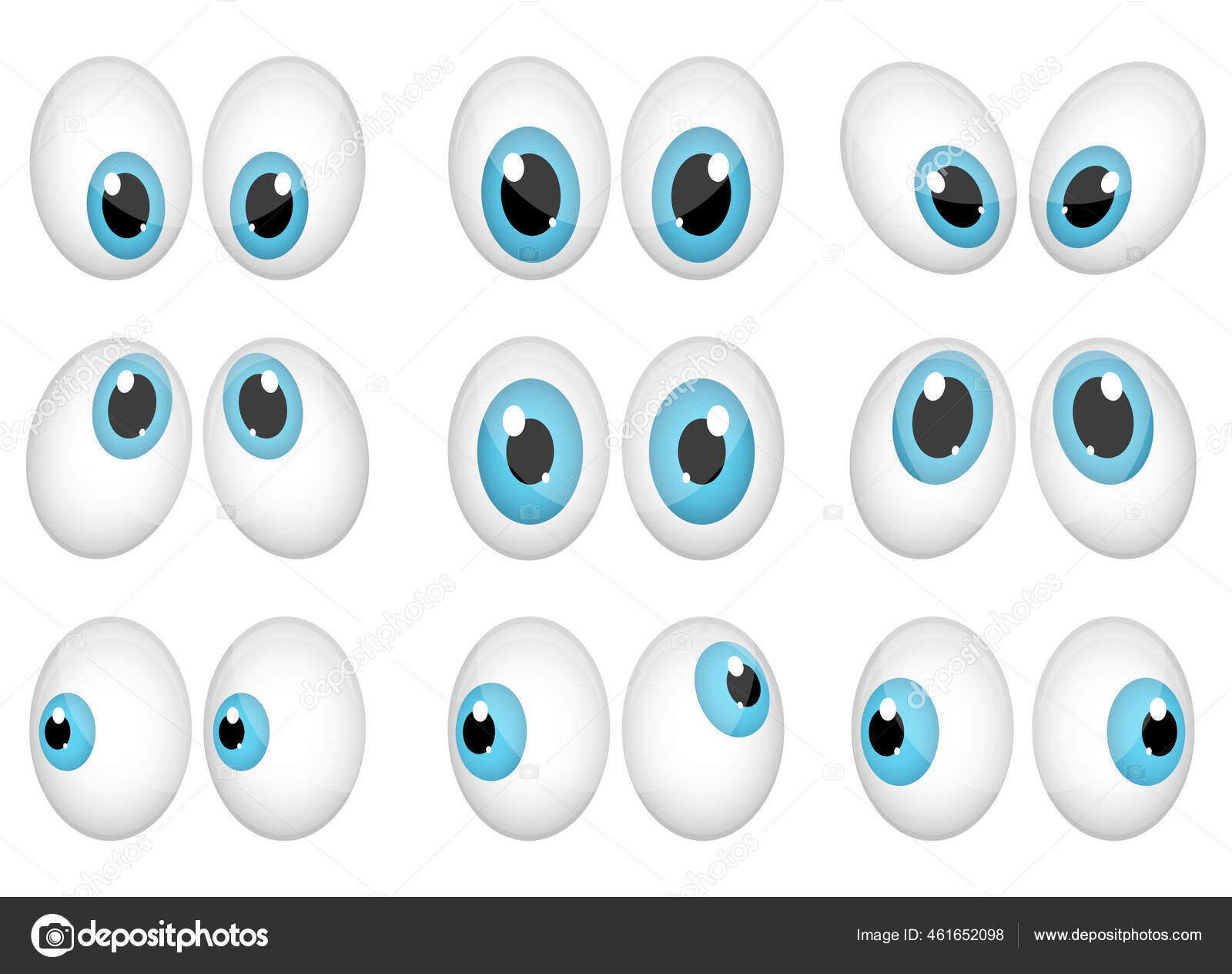 Cartoon Eyes Vector Design Illustration Isolated White Background Stock