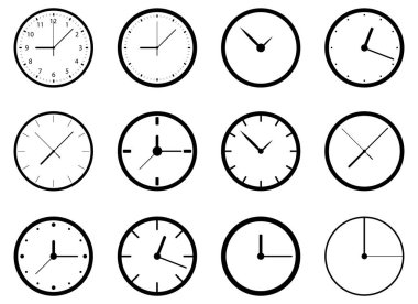 Saat vektör tasarımı çizimi arkaplanda izole edildi