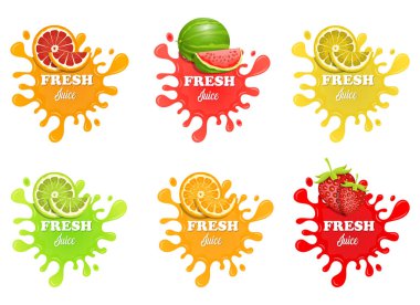 Meyve suyu, beyaz arkaplanda izole edilmiş vektör tasarımı illüstrasyonunu sergiler