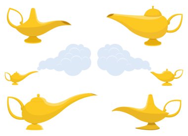 Sihirli lamba vektör tasarımı çizimi beyaz arkaplanda izole edildi