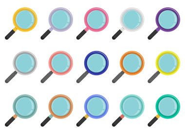 Büyütme cam vektör tasarımı gösterimi beyaz arkaplanda izole edildi