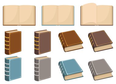 Beyaz arkaplanda izole edilmiş eski vintage kitap vektör tasarımı çizimi