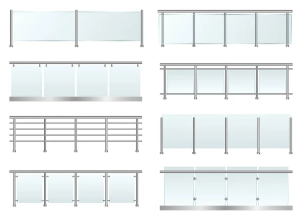 Beyaz arkaplanda cam korkuluk vektör tasarımı çizimi izole edildi