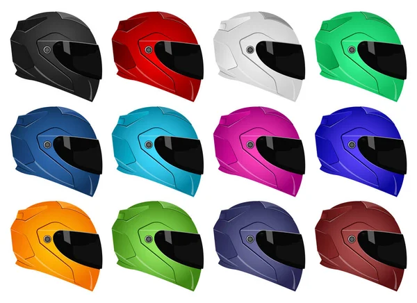 Motorfiets Helm Vector Ontwerp Illustratie Geïsoleerd Witte Achtergrond — Stockvector