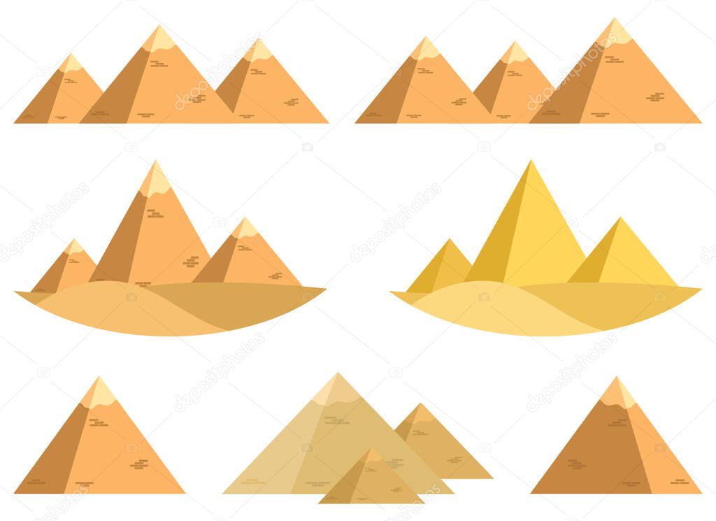 Egyptian pyramid vector design illustration isolated on white background
