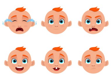 Beyaz arkaplanda izole edilmiş şirin bebek vektör tasarımı çizimi