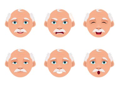 Yaşlı adam vektör tasarımı çizimi beyaz arkaplanda izole edildi