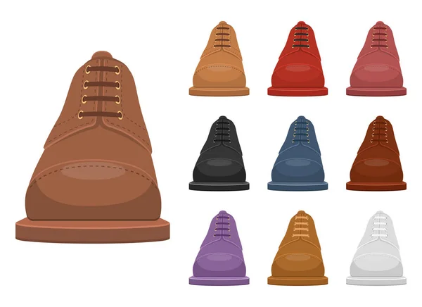 男性革の靴ベクトルデザインイラストは白の背景に隔離 — ストックベクタ
