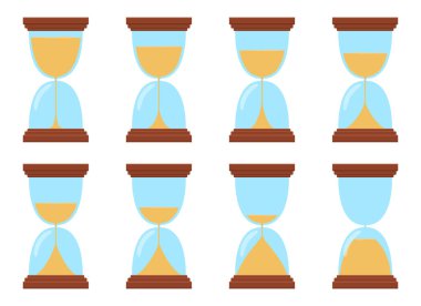 Kum saati vektör tasarımı çizimi beyaz arkaplanda izole edildi