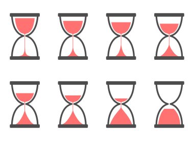 Kum saati vektör tasarımı çizimi beyaz arkaplanda izole edildi