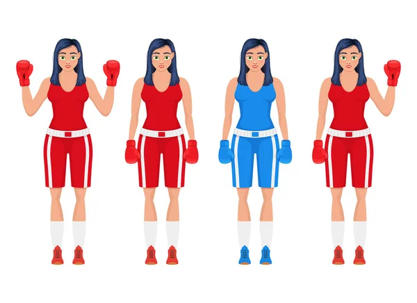 Boxing Mulher Vetor Design Ilustração Isolado Fundo Branco — Vetor de Stock