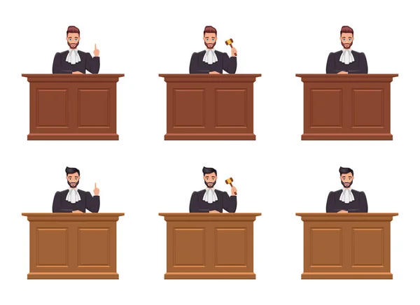 Judge Man Vektor Design Illusztráció Elszigetelt Fehér Háttér — Stock Vector