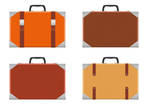 Valise Set Vectoriel Dessin Illustration Isolé Sur Fond Blanc — Image vectorielle