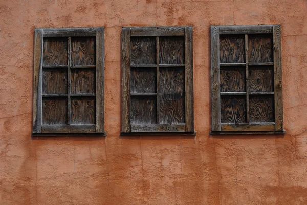 Cabin Window Trio — Stock Photo, Image