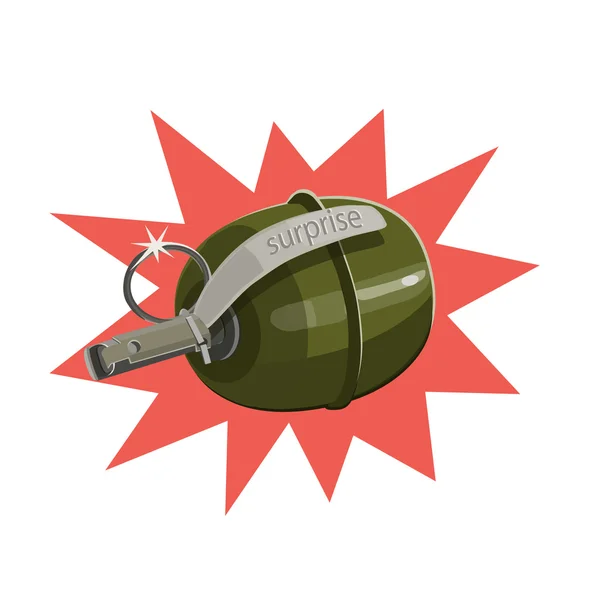 Explosive grenade surprise — Stock Vector