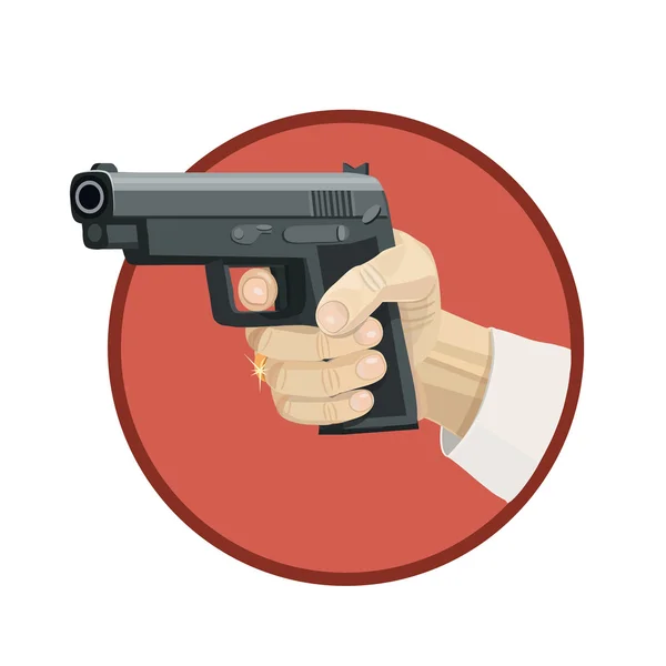 Pistola de ícone destinada a criminosos — Vetor de Stock