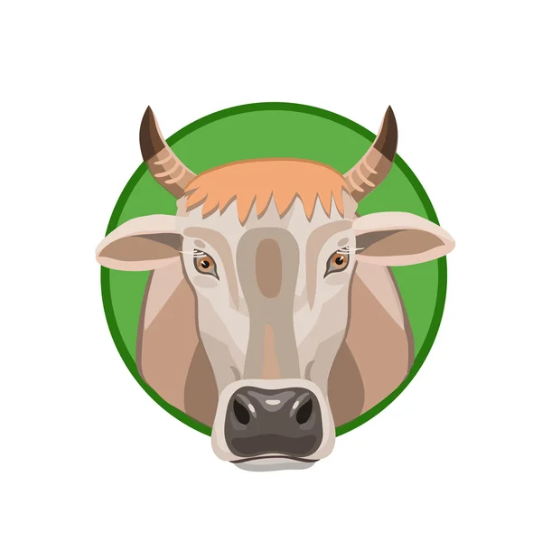 Icon of the horned cow — Stock Vector