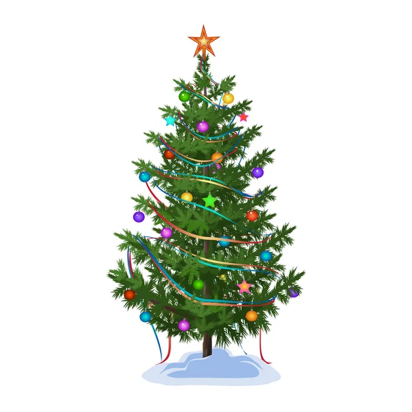 Weihnachtsbaum mit Spielzeug — Stockvektor