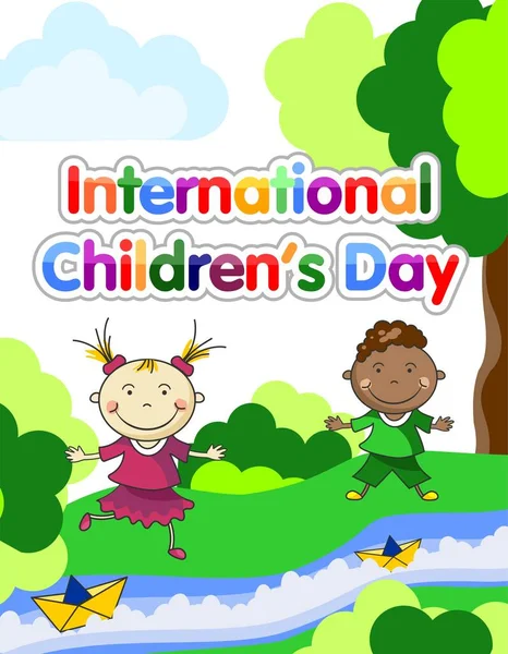 World Children Day Illustration Vector — Stock Vector