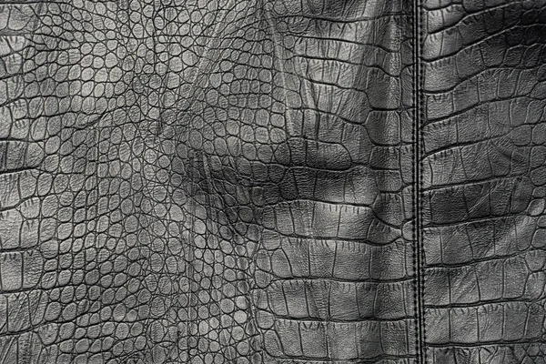 Photo Black Leather Texture Close — Stock Photo, Image