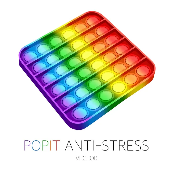 Modernes Spielzeug Antistress Pop Vektor Illustration Auf Weißem Hintergrund Nahaufnahme — Stockvektor