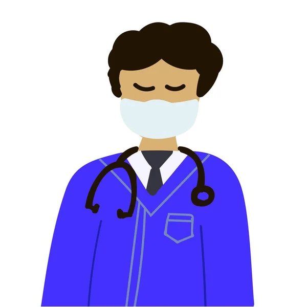 Docteur masculin dans une illustration vectorielle de masque. Le concept de médecine et de protection de la santé. Prévention des maladies et des infections virales. — Image vectorielle