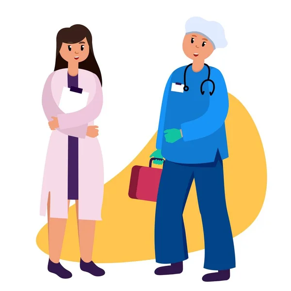 A doctor, a medical worker in work clothes. Fighting covid-19 viruses. vector illustration — 스톡 벡터
