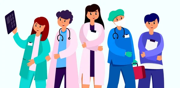 Doktorların hastalıkların ve virüslerin önlenmesi maskeli doktor, tıp öğrencisi, asistan, inis sayfası, afiş, web sitesi, bilgi grafikleri, düz tasarım tarzında arayüz