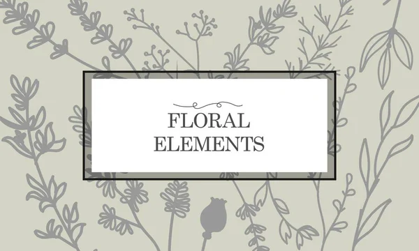 Carte Postale Vintage Avec Ornement Floral Cadre Pour Magasin Fleurs — Image vectorielle