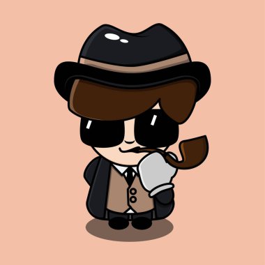 Basit bir konsepti olan sevimli mafya karakteri