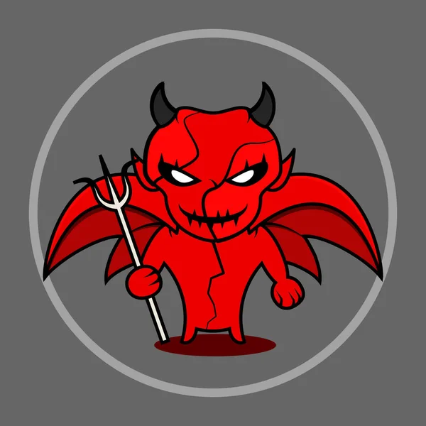Дьявол Красным Цветом Простой Концепцией Лицензионные Стоковые Векторы