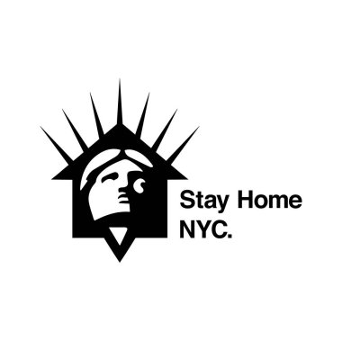 Coronavirus 'a karşı özgürlüğün eşsiz logo kompozisyon heykeli. N-covid (Covid-19) 2019 New York, ABD 'de, ABD' de virüs salgını, karantina. New York, New York 'ta 
