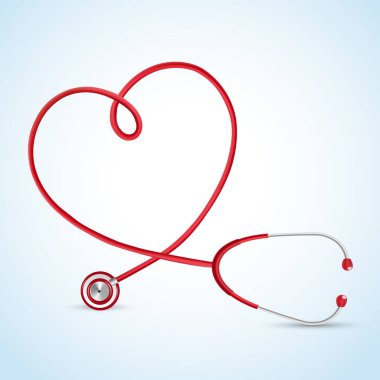 12 Mayıs Uluslararası Hemşire Günü için tasarlanmış gerçekçi kırmızı kalp ve stetoskop. Hemşireler günü için el yazısı mesajı. Teşekkürler doktor ve hemşireler. (Dnya hemireler gn kutlu olsun, 12-18 Mays Hemireler haftas kutlu olsun)