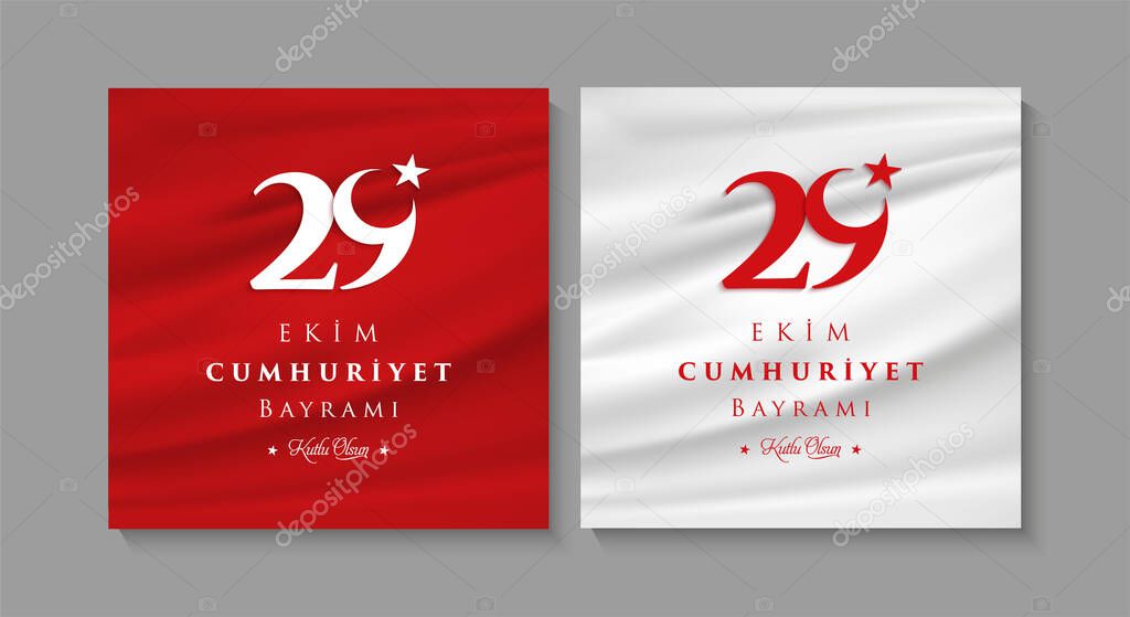 29 ekim Cumhuriyet Bayrami kutlu olsun, Republic Day Turkey. Translation: Creative design for 29 october Turkey Republic Day, happy holiday. Vector illustration