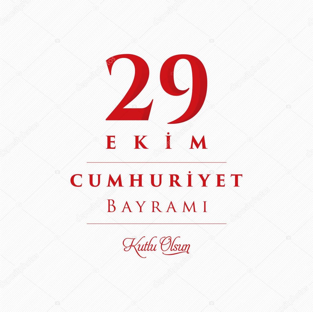 29 ekim Cumhuriyet Bayrami kutlu olsun, Republic Day Turkey. Translation: Creative design for 29 october Turkey Republic Day, happy holiday. Vector illustration