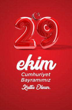 29 ekim Cumhuriyet Bayrami kutlu olsun, Cumhuriyet Günü Türkiye. Tercümesi: 29 Ekim Türkiye Cumhuriyeti Günü için yaratıcı tasarım, mutlu tatiller. Vektör illüstrasyonu