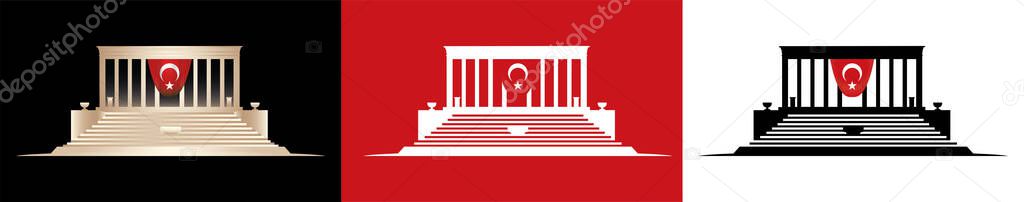 November 10 - Ataturk's Death Anniversary. National day of memory in Turkey. Translate: 10 Kasim Ataturk'u anma gunu ve Ataturk haftasi. Vector illustration. 