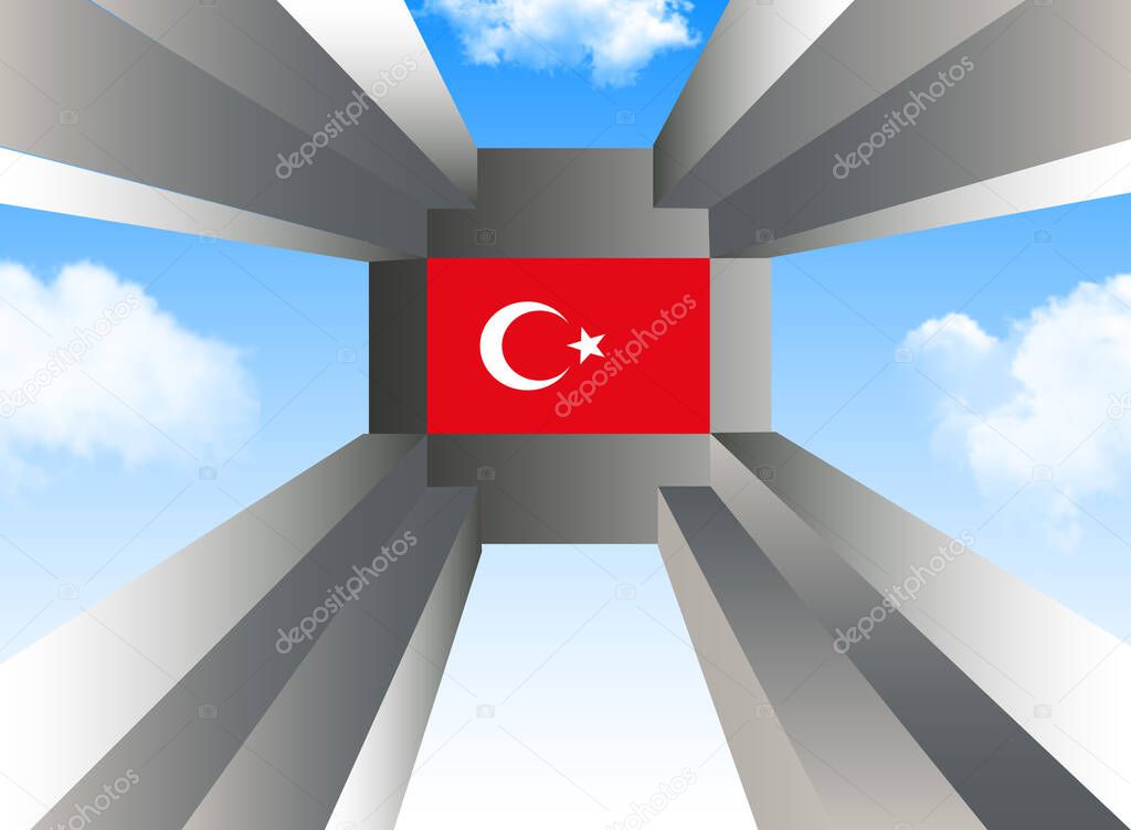 18 mart canakkale zaferi ve sehitleri anma gunu vector illustration. English translation ; (18 March, Canakkale Victory Day and martyrs Memorial Day Turkey celebration card.)
